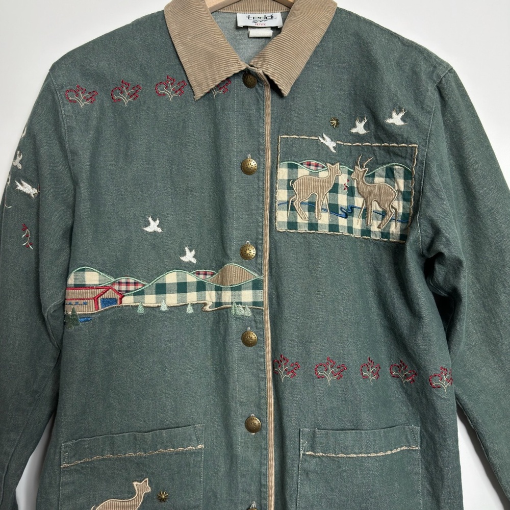 VINTAGE Teddi Chore Coat Corduroy Collar - Picture 2 of 7